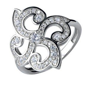 925 Sterling Silver Women's Size 6.5 Floral Ring (Kazakhstan made)